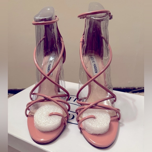 Nude pink patent strappy heel | Satya, Steve Madden - Picture 1 of 3